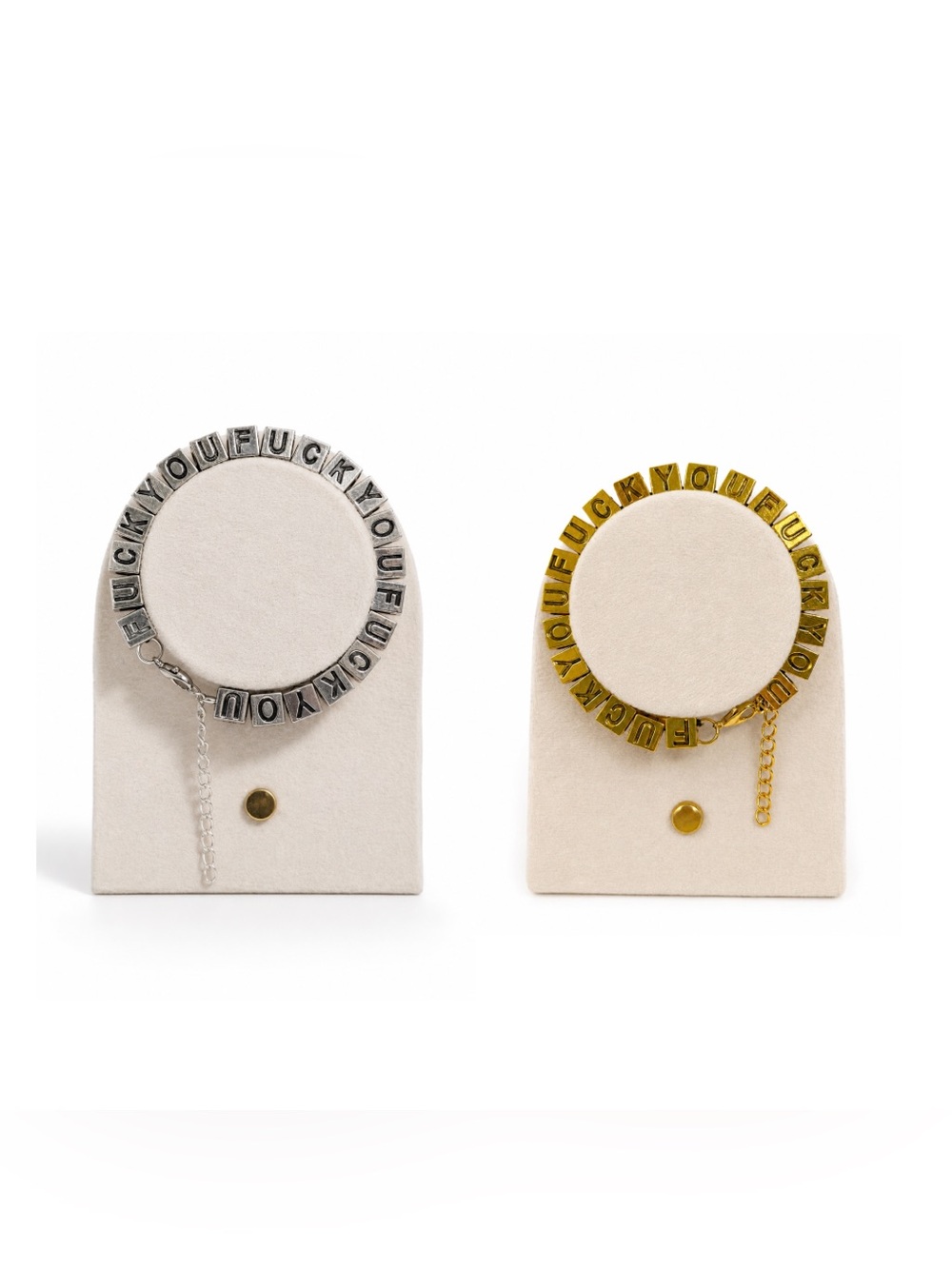 Paraphernalia Gold and Silver F You Bracelet Bundle - Unisex